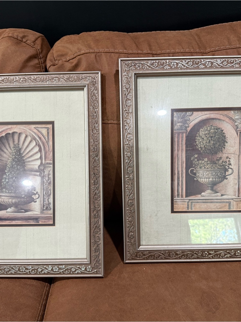 Classic Botanical Framed Wall Art - Taupe Brown